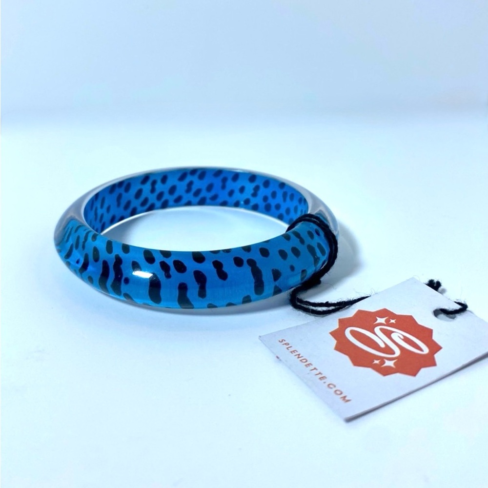 Splendette NWT blue Leopard bangle CLASSIC size
